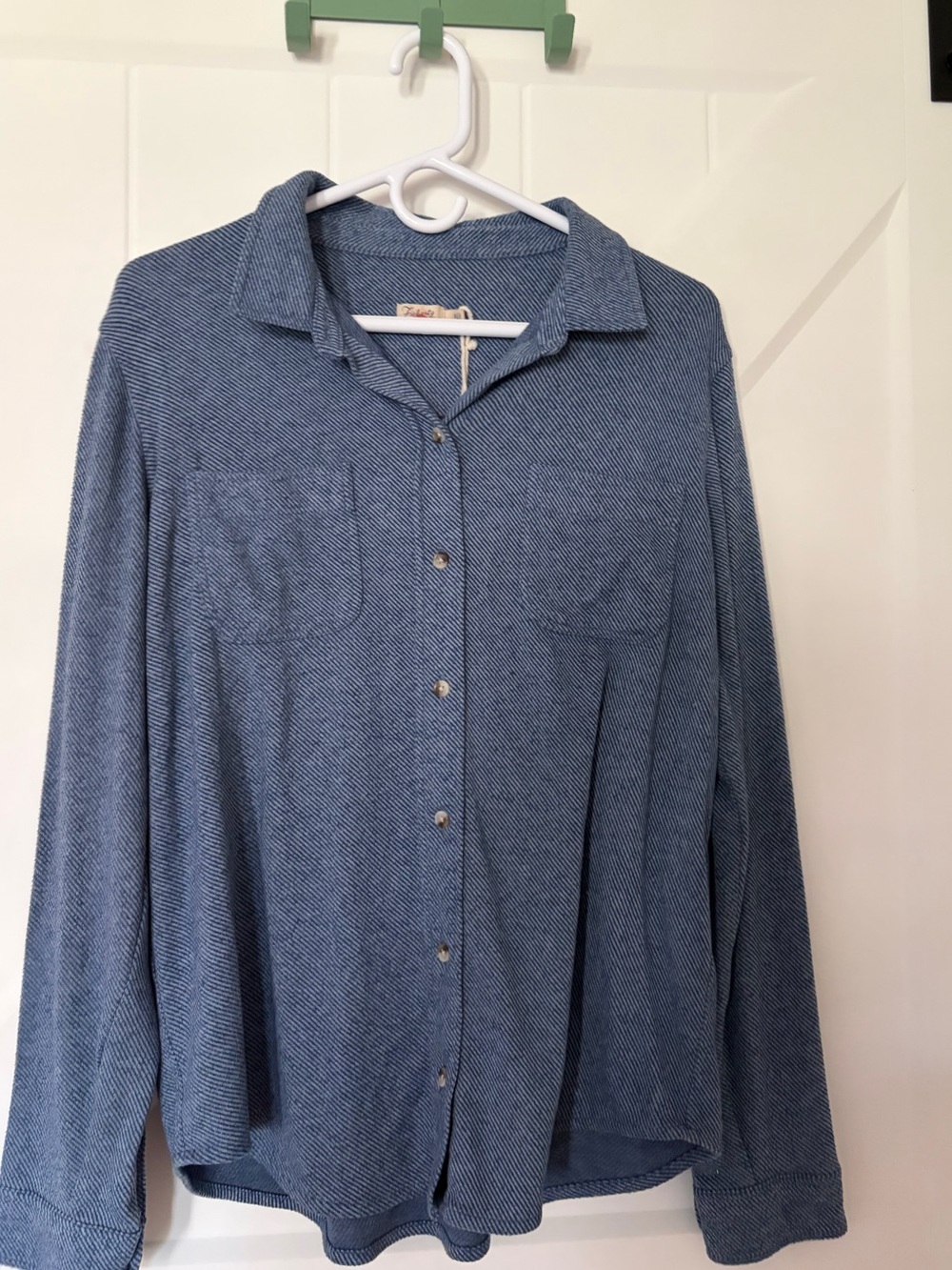 Faherty Blue Long-Sleeve Button-Up Shirt